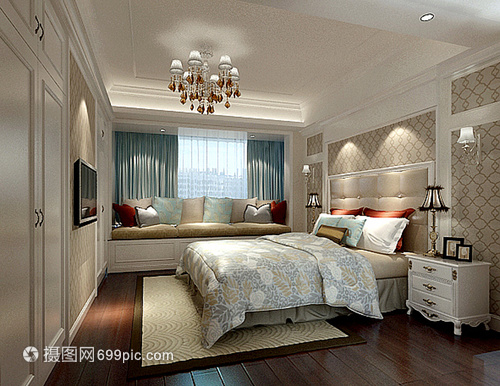 简欧卧室室内装修效果图 打造典雅与舒适的住宅空间